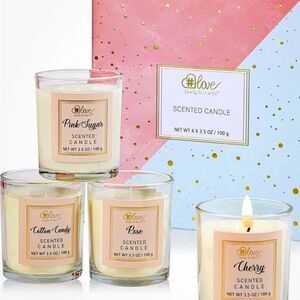 Aromatherapy Scented Candle Set #Love Body & Earth 4- 3.5oz Soy Wax Gift